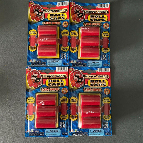 Super Bang Roll Caps New Lot of 4 Packs = 7200 TOTAL SHOTS